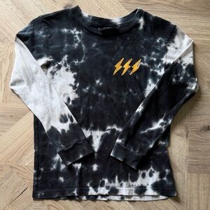 Kids Long Sleeve Tie-Dye Shirt with Lightning Bolt